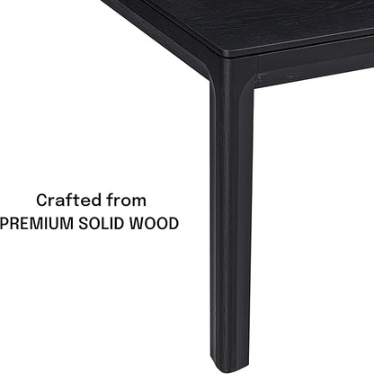 NTC Flow 55 Inch Modern Design, Rectangular Dinner Table for Dining Room, Living Room Furniture, Effortless Assembly, Burnt Black