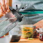 Load image into Gallery viewer, Glass Pitcher with Lid, 64 OZ Mason Jar Pitcher Double Leak Proof, 2 Quart Breast Milk Storage Containers for Fridge, Wide Mouth Glass Jar for Sun Tea, Juice, Cold Brew Coffee