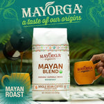 Load image into Gallery viewer, Mayorga Organic Coffee 12oz Mayan Blend - Medium Roast Whole Bean Specialty Grade Coffee, 100% Arabica, Slow Roasted, Chocolate and Floral Flavor with Low Acidity - USDA Organic, Non-GMO, Kosher