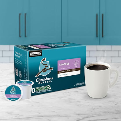 Caribou S’mores Cabin Coffee, Single Serve Keurig K-Cup Pods, Medium Roast Coffee, 60 Count (6 Packs of 10)