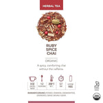 Load image into Gallery viewer, Teabloom Organic Herbal Tea, Ruby Spice Chai Loose Leaf Tea, Spicy and Rich Rooibos Chai with No Caffeine, USDA and EU Certified Organic, Fresh Whole Leaf Blend in Reusable Gift Canister, 3 oz/85 g Canister Makes 35-50 Cups