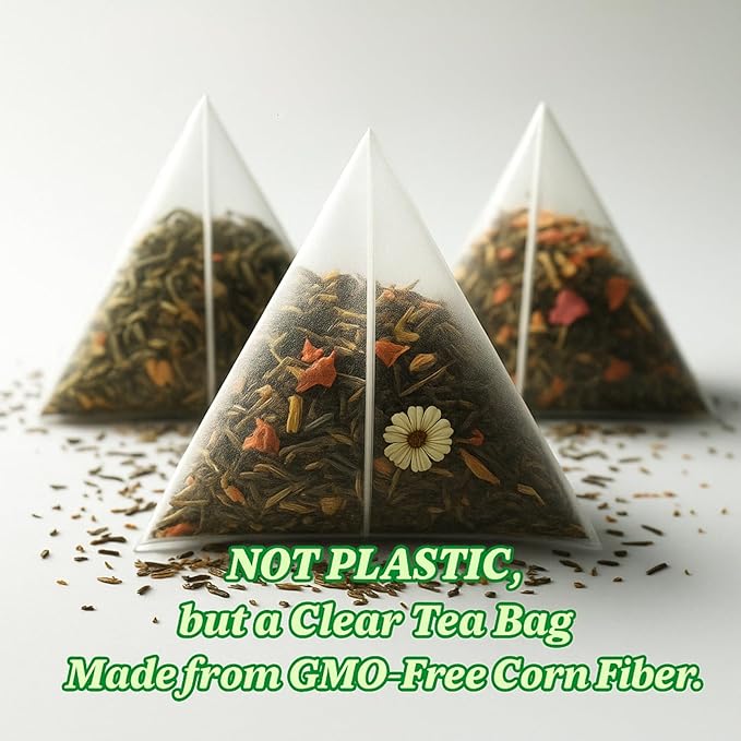 Tozzy Organic Matcha Green Tea - 100 Count | Pyramid Tea Bags (Plant-Based & Eco-conscious) | Ceremonial Matcha + Whole Leaf Sencha | Pure Ingredients