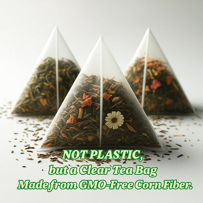 Tozzy Organic Matcha Green Tea - 100 Count | Pyramid Tea Bags (Plant-Based & Eco-conscious) | Ceremonial Matcha + Whole Leaf Sencha | Pure Ingredients