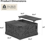 Load image into Gallery viewer, LAUSAINT HOME Farmhouse Lift Top Coffee Table with Large Hidden Storage Compartment, Wood Square Center Table with Lifting Top for Living Room, Home Office, Gray