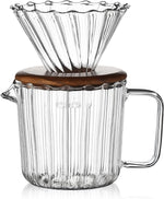 Load image into Gallery viewer, Bincoo Pour Over Coffee Maker Set 11oz - Heat-Resistant,Coffee Dripper Size 1 with Walnut Collar,Drip Coffee Maker for Coffee Brewer Kit Home,Office,Gift