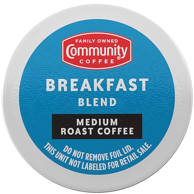 Community Coffee Breakfast Blend 12 Count Coffee Pods, Medium Roast, Compatible with Keurig 2.0 K-Cup Brewers, 12 Count (Pack of 2)