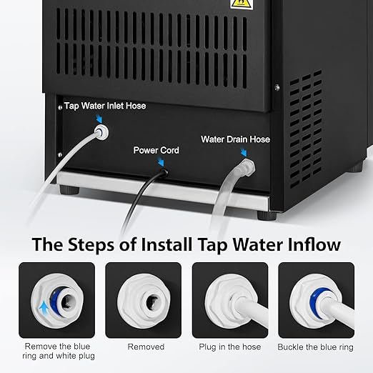 Commercial Ice Maker 160 LBS/24H, 15" Wide Under Counter Ice Maker with 35LBS Ice Storage Capacity, Commercial Ice Machine 63Pcs Clear Ice Cubes Built-in or Freestanding Large Ice Machine