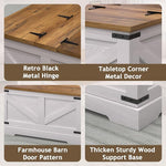 Load image into Gallery viewer, Farmhouse Coffee Table with Hidden Storage Compartment, White Square Coffee Table for Living Room, Wood Center Table with Hinged Lifting Tabletop for Home