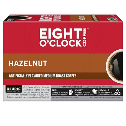 Eight O'Clock Coffee Hazelnut, Keurig Single Serve K-Cup Pods, Medium Roast, 72 Count (Pack of 1)