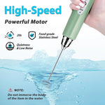 Load image into Gallery viewer, Milk Frother Rechargeable Handheld-Electric Whisk 3 Speed Adjustable, Coffee Frother Wand with 3 Stainless Whisks, Electric Foam Maker, Drink Mixer Blender for Latte Cappuccino Matcha Egg