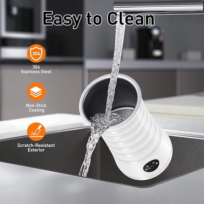 Secura Electric Milk Frother, Automatic Milk Steamer, 4-IN-1 Hot & Cold Foam Maker-8.4oz/240ml Milk Warmer for Latte, Cappuccinos, Macchiato with Silicone Spatula, Silent Operation & Shut-off