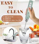 Load image into Gallery viewer, YUSWKO Milk Frother Handheld for Coffee with Stand, Rechargeable Drink Mixer with 3 Heads 3 Speeds Electric Coffee Frother Whisk, Gift for Many Occasions and Festival
