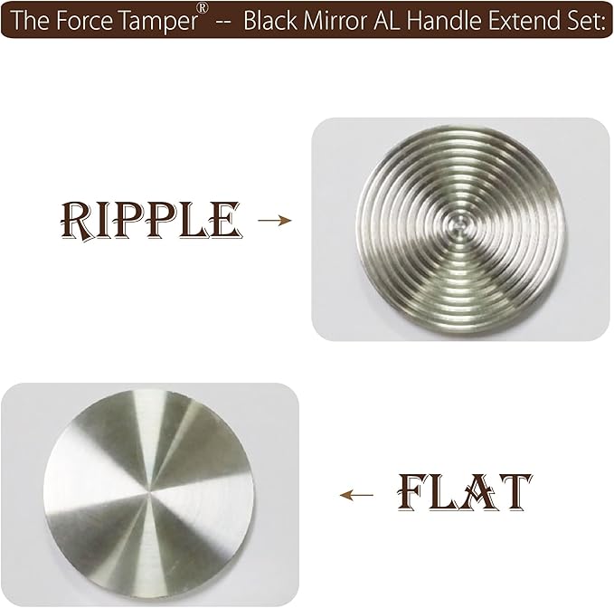 The Force Tamper Automatic Impact Coffee Tamper Adjustable Const Pressure and Autoleveling Extend Set New (Jelly-Black Mirror AL, 58.50mm)