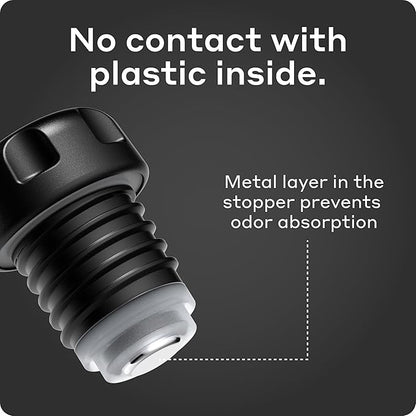 BOBBER 34 oz Stainless Steel Travel Thermos for Hot and Cold Drinks – Dishwasher Safe Metal Water Bottle with Cup Lid – Keeps Hot for 48 Hours – BPA-Free, Vacuum Insulated (Black Coffee)