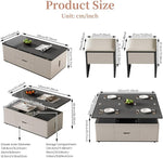 Load image into Gallery viewer, Lift Top Coffee Table with 4 Stools, 3 in 1 Multi-Function Center Table, Modern Lift Tabletop Coffee Table, Extendable Dining Table for Living Room (47.24 Inch)