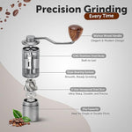 Load image into Gallery viewer, Manual Coffee Bean Grinder 5 in 1 Accessories 25G, Portable French Press 12 Adjustable Setting Espresso Grinder, Conical Coffee Burr Grinder with Double Bearing, Steel Body