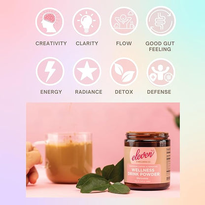 Eleven TLC, Shroomie Master Mind Coffee Substitute, Caffeine-Free Energy, 8 Mushrooms + Superfoods, Developed by MD, Non-Reactive Glass Jar