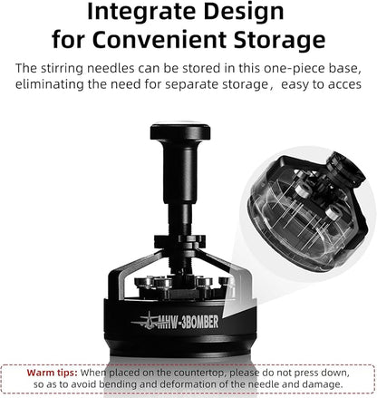 MHW-3BOMBER WDT Tool Espresso 54mm for Breville, Espresso Distribution Tool with Magnetic Base for Barista, Adjustable Depth Needle Distributor Tool, Coffee Stirrer Tools, YU Series Cyclone T5959-OS