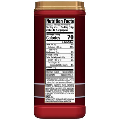 Hills Bros. Cappuccino Mix – Rich, Frothy Coffeehouse-Tasting Instant Drink Mix – Quick and Easy Preparation – Perfect for Hot & Iced Drinks & Creaming Coffee – Sugar-Free Double Mocha, 1 Pack of 12oz