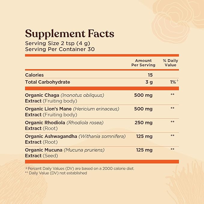 Four Sigmatic Focus Organic Mushroom Coffee | 1500mg of Adaptogens per Serving | Lion's Mane, Chaga, Rhodiola, Ashwagandha & Mucuna for Energy, Focus, Positive Mood & Immune Support | 30 Servings