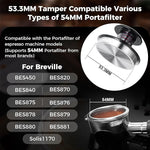 Load image into Gallery viewer, IKAPE 53.3MM Semi-Transparent Coffee Tamper for Espresso, Spring Calibrated with Threaded Premium Stainless Steel Base, Suitable for 54mm Breville Bottomless Portafilters(New Upgrade)