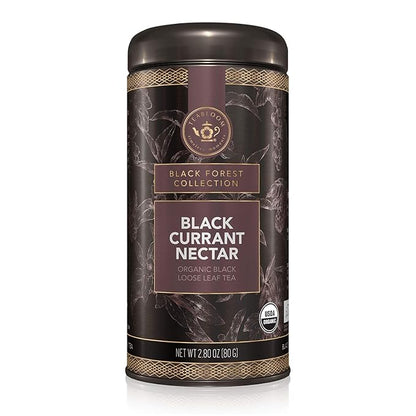 Teabloom Organic Black Tea, Black Currant Nectar Loose Leaf Tea, USDA Certified Organic, 2.80 Ounce Loose Leaf Tea Canister Makes 35-50 Cups