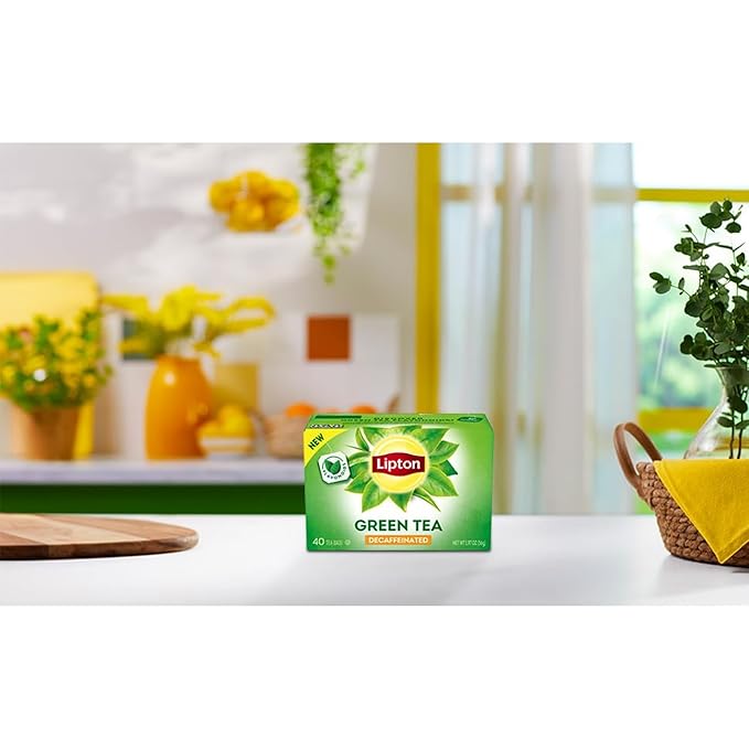 Lipton Decaf Green Tea Bags, Unsweetened Iced or Hot Tea Bags, 240 Total Tea Bags (40ct - Pack of 6)