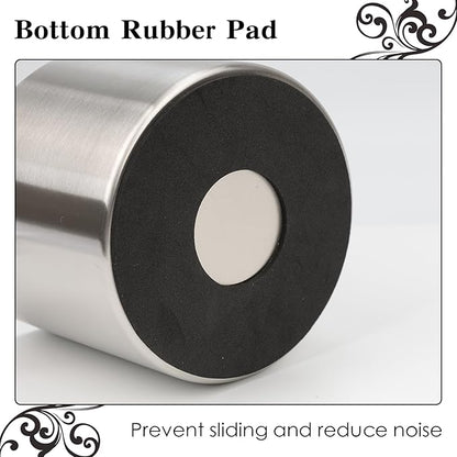 Italian Espresso Tapping Box, Stainless Steel Coffee Grinding Tapping Box, With Detachable Tapping Rod And Anti Slip Rubber Base (Silver-S)