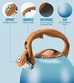 Load image into Gallery viewer, Tea Kettle, 3.2Qt/3Liter Whistling Kettle,Food Grade Cool Handle Tea pot,One-Button Switch, Apply to Various Stovetops, Coffee/Tea (Sky Blue Gradient)