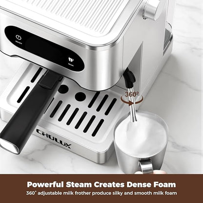 CHULUX Touchscreen Espresso Machine with Steam Wand, Cold Brew Espresso Coffee Maker for Cappucino, Americano