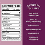 Load image into Gallery viewer, Upouria Cold Brew Coffee on Tap | Ready to Drink Cold Brewed Coffee | Cold Brew Coffee Drink Extracted from Premium Coffee Beans | Made from 100% Arabica Cold Brew Extract | Black &amp; Bold | 128 fl oz