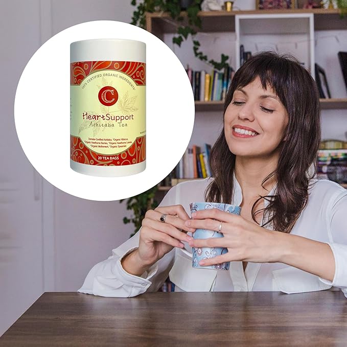 Dr. Cowan’s Garden Organic Ashitaba Hibiscus Tea, 20 Tea Bags - Supports Healthy Heart and Blood Pressure, Calming Caffeine-Free Herbal Blend for Health and Well-Being, Ashitaba Herbs Grown in the USA