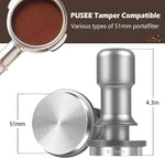 Load image into Gallery viewer, PUSEE 51mm Espresso Coffee Tamper,Premium 30lb Calibrated Espresso Tamper Upgrade Coffee Tamper with Spring Loaded, Stainless Steel Ground Tamper for Barista Home Coffee Espresso Accessories