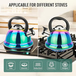 Load image into Gallery viewer, Tea Kettle, Kettle 3.7QT, Tea Pot Whistling 316 Stainless Steel, Tea Kettle Stovetop with Cool Folding Handle, Kettle Teapot Rainbow Induction for Boiling Water, Mirror Finish