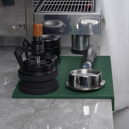 IKAPE Espresso Tamping Mat, Food Grade Silicone Coffee Tamper Mat, Portafilter Tamp Mat Espresso Accessory For Baristas, Waterproof Heat Resistant Tamping Pad Mat for Counter(Green)
