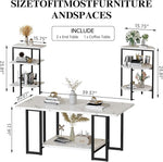 Load image into Gallery viewer, Lamerge Coffee Table Set of 3,Rectangle Coffee Table&amp;2 Accent Table,Faux Marble Tabletop,3 Piece Living Room Table Sets with Multi Tier Storage, for Small Space, Apartment,White &amp; Black
