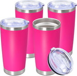 Load image into Gallery viewer, 20oz Tumbler Stainless Steel Tumbler Cup with Lid Vacuum Insulated Double Wall Travel Mug, Durable Powder Coated Travel Coffee Tumbler Mug for Hot &amp; Cold Drinks, Hot Pink,4 Pack