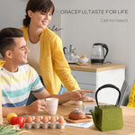 Load image into Gallery viewer, Cast iron Teapot, Tea Kettle for Stovetop Safe with Stainless Steel Infuser,Japanese Hand-made Square Tea Pot Coated with Enameled Interior for 27oz,780ml Green