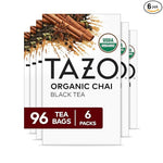 Load image into Gallery viewer, TAZO Organic Chai Black Tea Bags, Blend of Black Teas, Ginger, Cinnamon, Black Pepper &amp; Cardamom, 96 Total Tea Bags (16ct - Pack of 6)