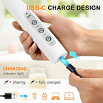 Load image into Gallery viewer, YUSWKO White Handheld Milk Frother Wand with Stand for Coffee, Rechargeable Electric Whisk with 3 Heads 3 Speeds Drink Mixer Coffee Frother For Latte, Cappuccino, Hot Chocolate, Egg