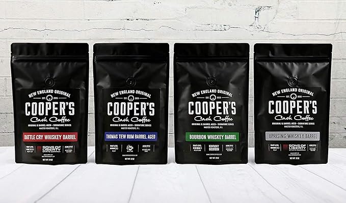 Bourbon Whiskey Barrel Aged Coffee - Ground Grade 1 Colombian Coffee Beans Aged in Kentucky Bourbon Whiskey Barrels - 2lb Bags