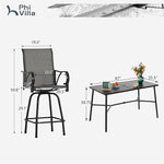 Load image into Gallery viewer, PHI VILLA 7 Piece Outoor Bar Dining Set, High Top Patio Bar Table and Chairs Set with 6 Outdoor Swivel Bar Stools &amp; 40" Outdoor Bar Table for Yard, Garden and Terrace, Grey