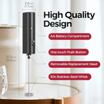 Load image into Gallery viewer, YARRAMATE Mini Powerful Milk Frother Wand, Fast Battery Operated Coffee Mixer, Handheld Drink stirrer, Electric whisk Foam Maker for Lattes, Cappuccino, Matcha, Hot Chocolate (Black)