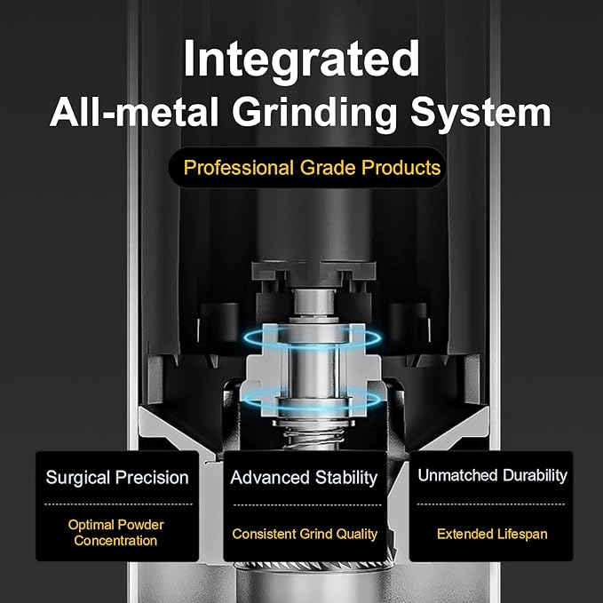 V6 Pro Portable Coffee Grinder Electric, 60 Grind Settings USB-C Rechargeable, 4400mAh for Espresso to Cold Brew, Wireless Rechargeable Coffee Grinders for Travel, Camping, Office