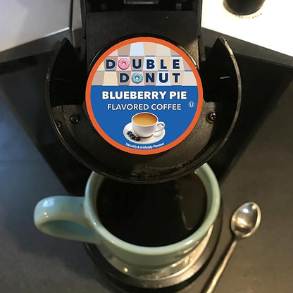 Double Donut Coffee Blueberry Coffee in Single Serve Pods, Flavored Coffee For the Keurig K Cups Brewer, 80 Cups