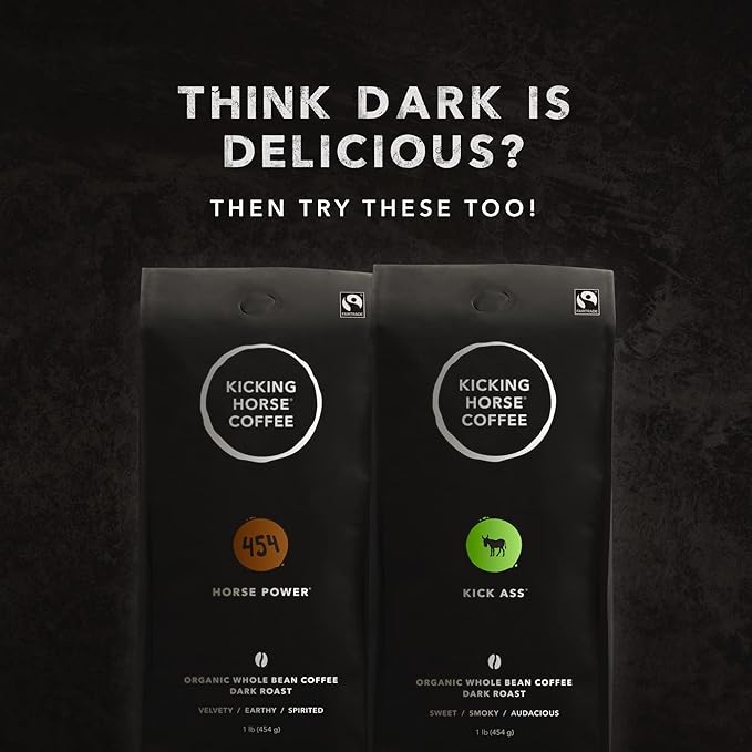 Kicking Horse Coffee Grizzly Claw, Dark Roast, Ground, Certified Organic, Fairtrade, Kosher, Black, 60 Oz, Pack of 6