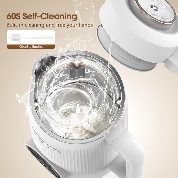 7 in 1 Nut Milk Maker Machine 28oz Automatic Almond Milk Maker for Homemade Coconut, Oat, Soy, Plant-Based Milk, Juice with 18H Delay Start/6H Keep Warm/Self Cleaning