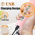 Load image into Gallery viewer, Nahida Rechargeable Milk Frother Wand for Coffee Include Stand - Pink