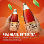 Load image into Gallery viewer, Tejava Peach Black Iced Tea, 4 Pack, 12oz Glass Bottles, Unsweetened, Non-GMO, Kosher, No Sugar or Sweeteners, No calories, No Preservatives, Brewed in Small Batches