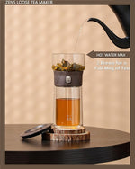 Load image into Gallery viewer, ZENS Modern Glass Infuser Teapot, One Touch Tea Maker for Loose Leaf Tea with Insulated Mug and Portable Case. Enchanted Pot Alternatives for Tea Lover Gifts